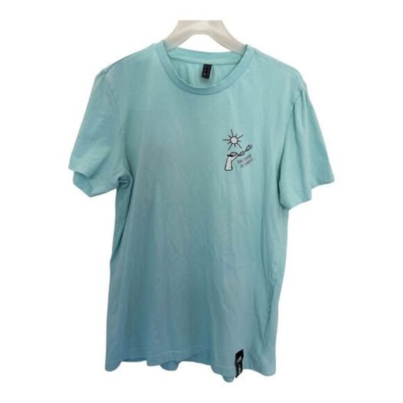 adidas Other - Adidas Graphic T-Shirt Mens Size Medium Light Blue Short Sleeve Chest Back Print